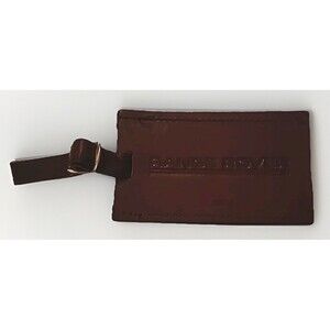 Range Rover Leather Luggage Tag W/ Buckle Closure Brown